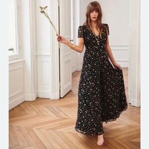 Sezane Robe Michelle Maxi Dress 36